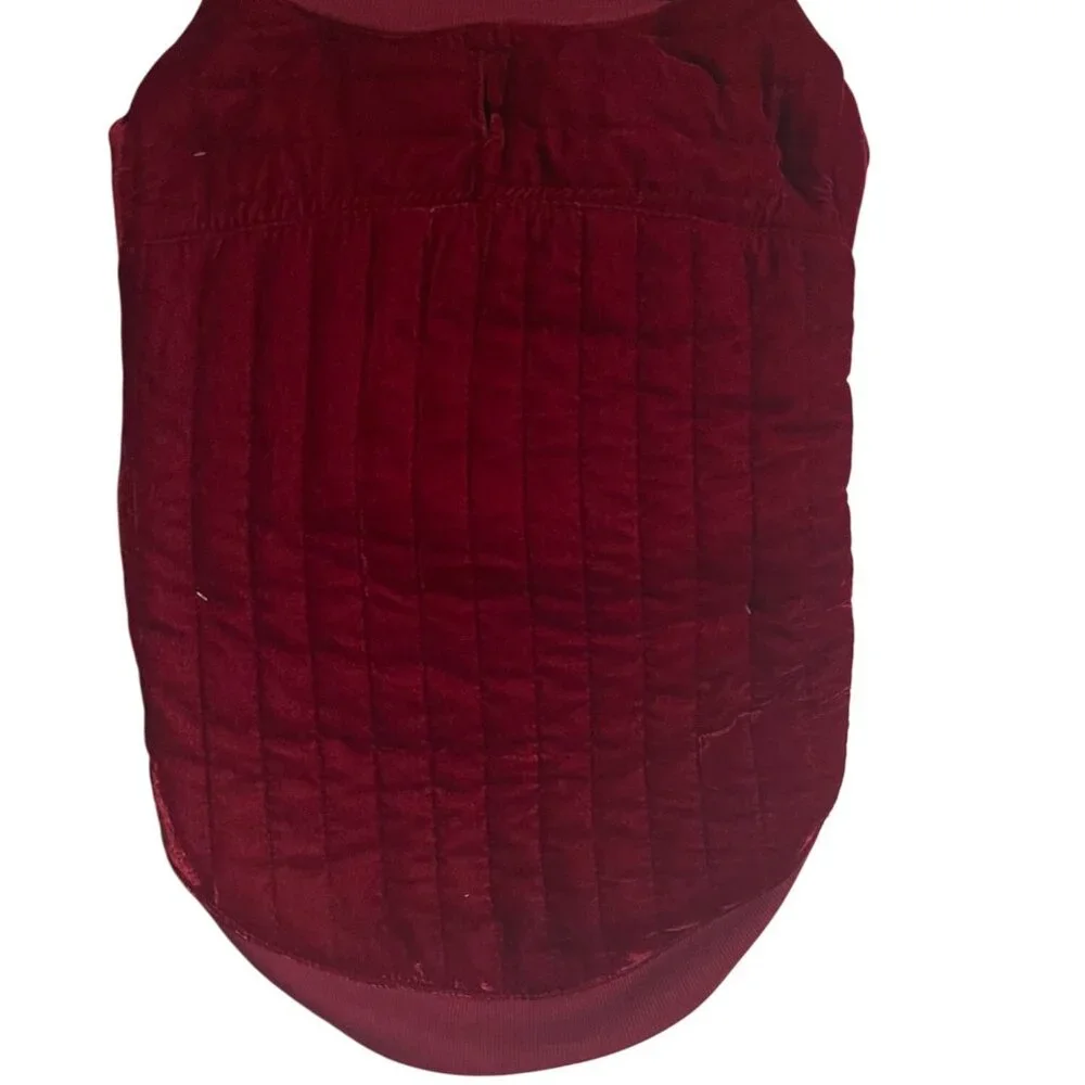 IMNYC Isaac Mizrahi Quilted Dog Coat Size Large Red Polyester Lining